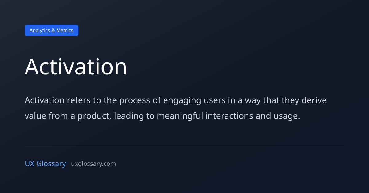 Activation - Definition, Meaning & Examples | UX Glossary