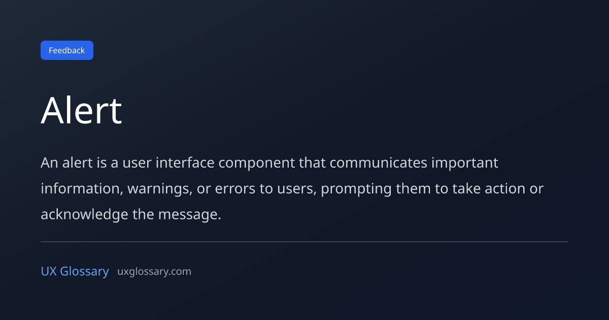 Alert - Definition, Meaning & Examples | UX Glossary