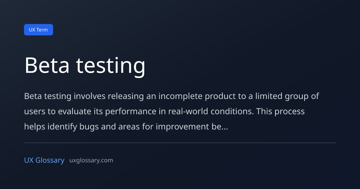 Beta testing - Definition, Meaning & Examples | UX Glossary
