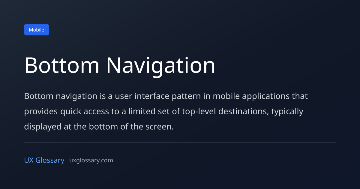 Bottom Nav Examples Bottom Navigation - Definition, Meaning & Examples | UX Glossary