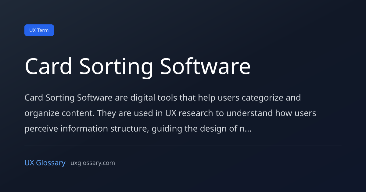 Card Sorting Software - Definition, Meaning & Examples | UX Glossary