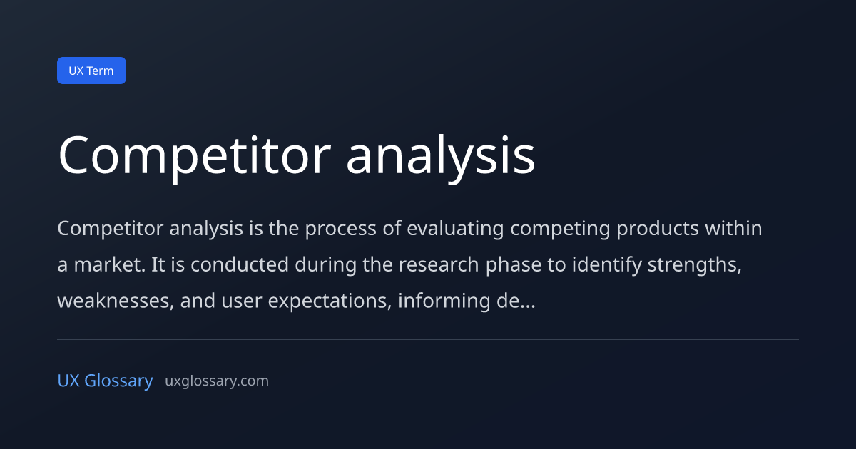 Competitor analysis - Definition, Meaning & Examples | UX Glossary