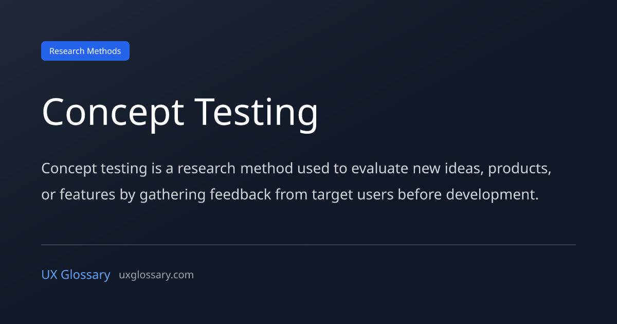 Concept Testing - Definition, Meaning & Examples | UX Glossary