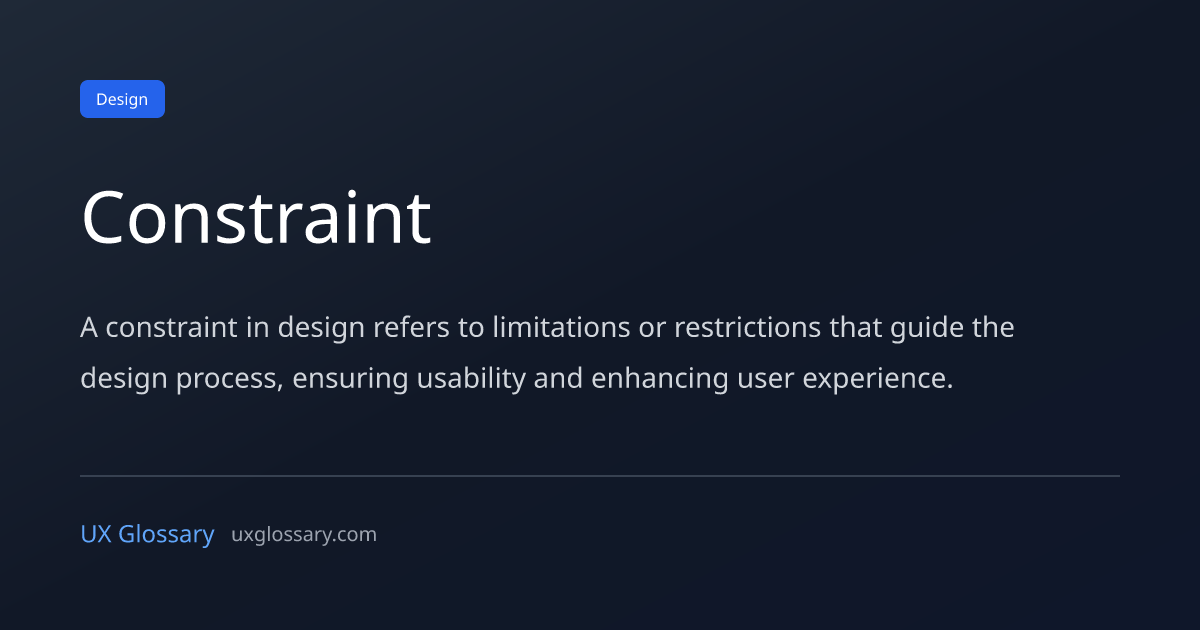 Constraint Window Constraint - Definition, Meaning & Examples | UX Glossary