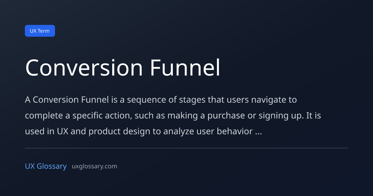 Conversion Funnel - Definition, Meaning & Examples | UX Glossary