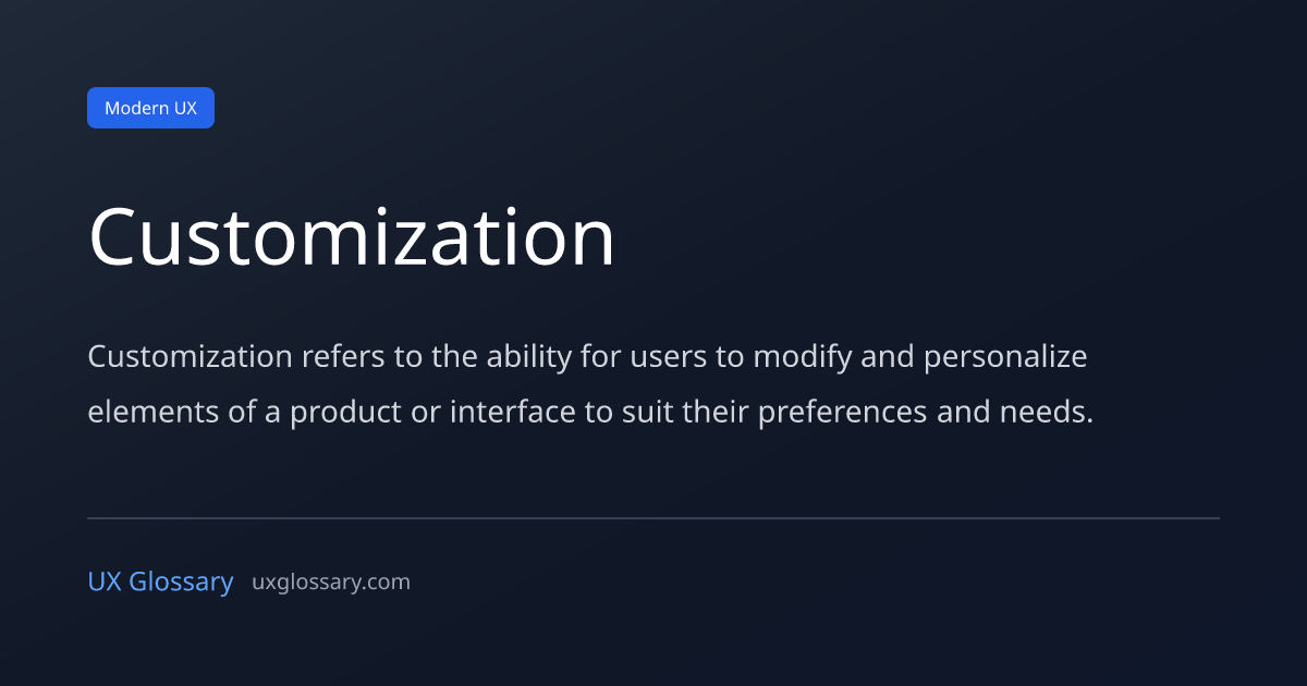 Customization - Definition, Meaning & Examples | UX Glossary