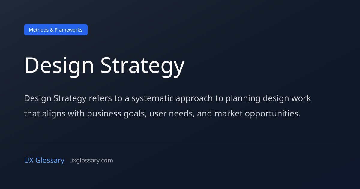 Design Strategy - Definition, Meaning & Examples | UX Glossary