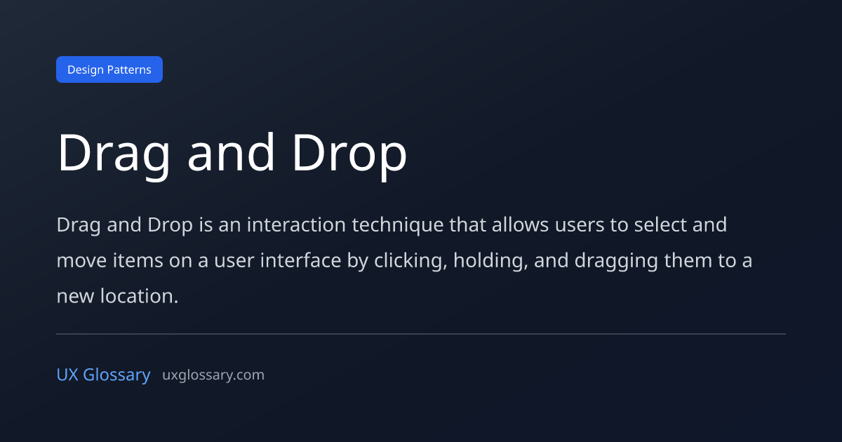 Drag and Drop - Definition, Meaning & Examples | UX Glossary