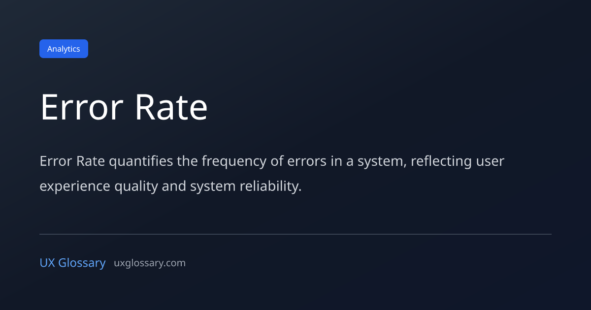 Error Rate - Definition, Meaning & Examples | UX Glossary