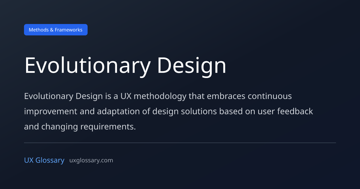 Evolutionary Design - Definition, Meaning & Examples | UX Glossary