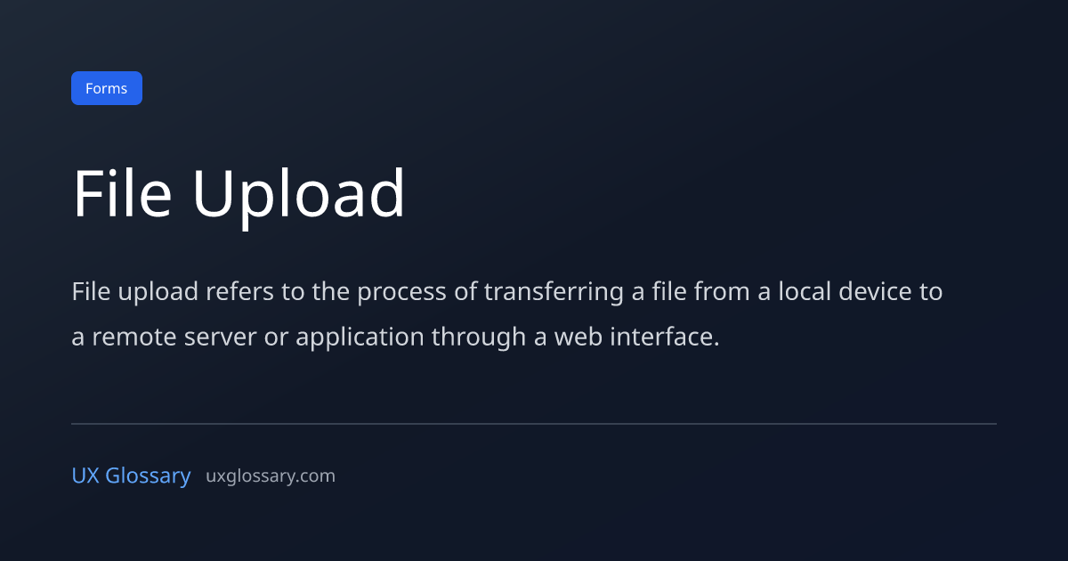 Zero Upload Is File Upload - Definition, Meaning & Examples | UX Glossary