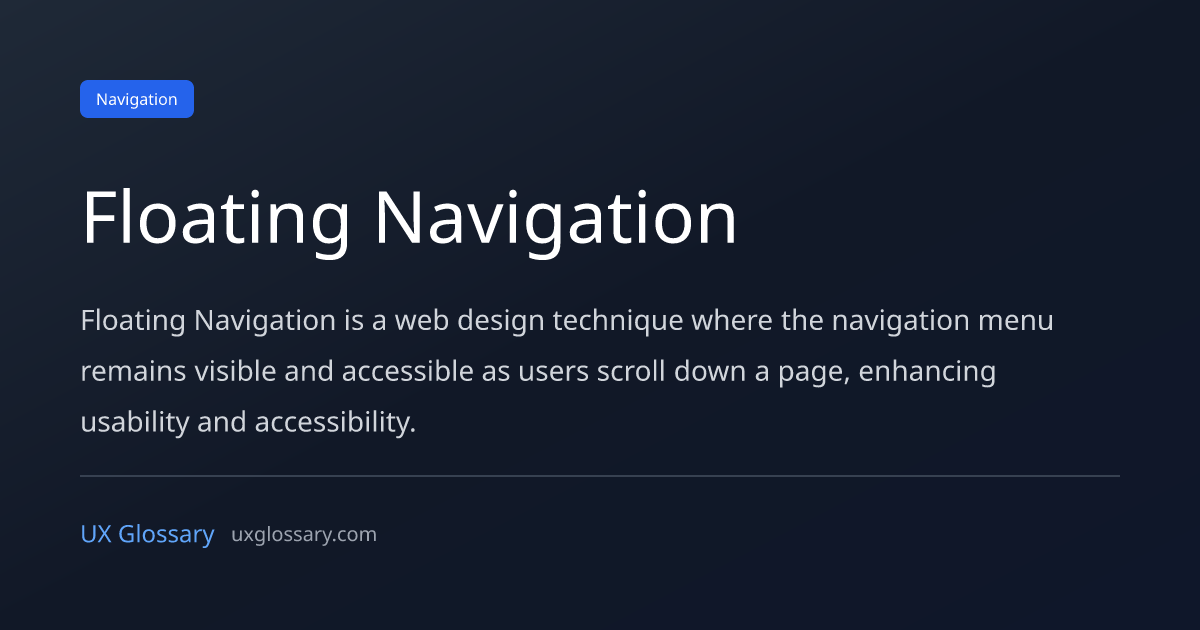 Floating Navigation Ios Floating Navigation - Definition, Meaning & Examples | UX Glossary