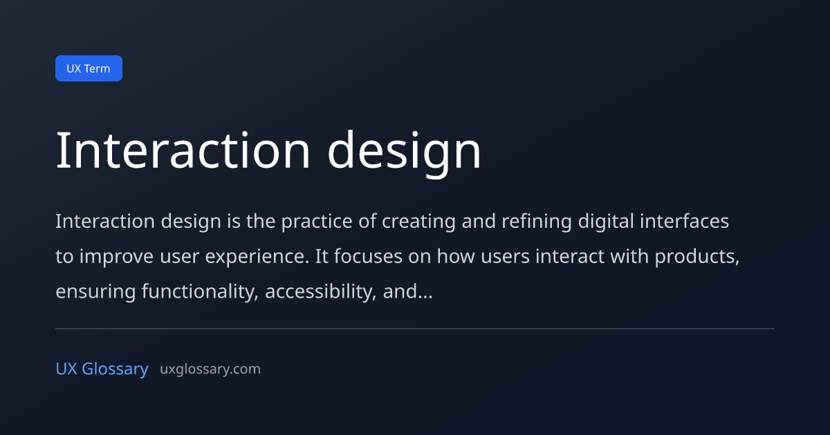 Interaction design - Definition, Meaning & Examples | UX Glossary