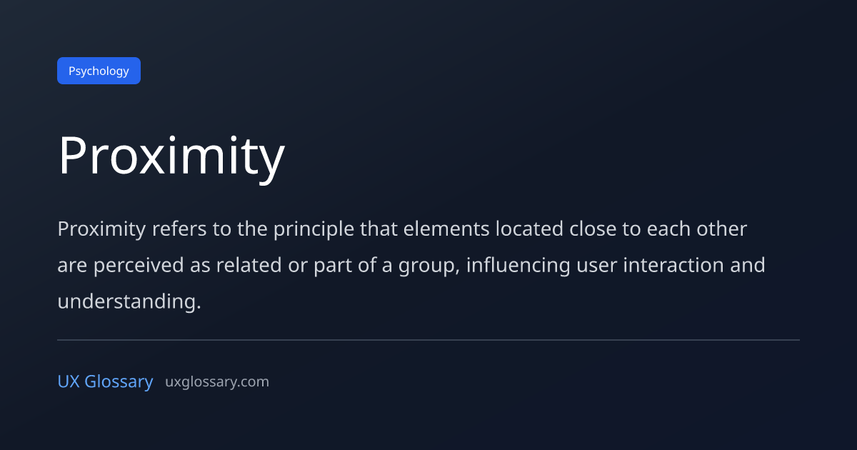 Proximity - Definition, Meaning & Examples | UX Glossary