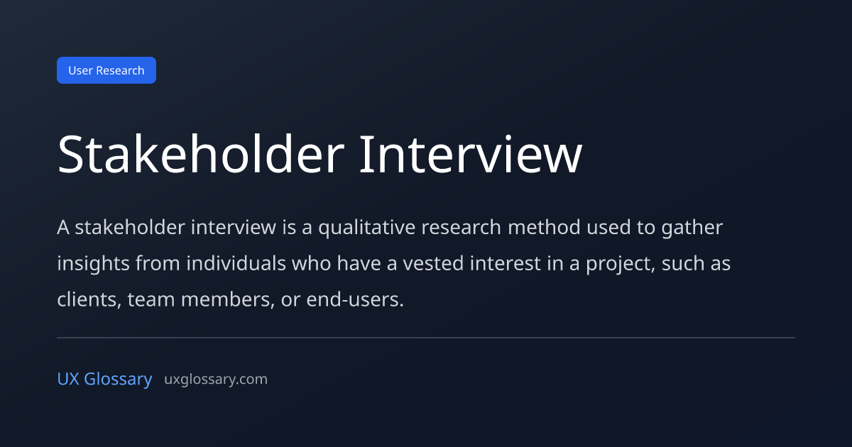 Stakeholder Interview - Definition, Meaning & Examples | UX Glossary